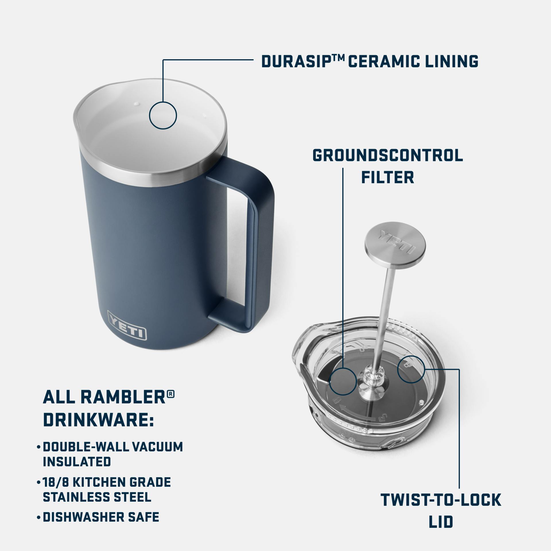 Rambler 34 oz French Press - Preferred Pick