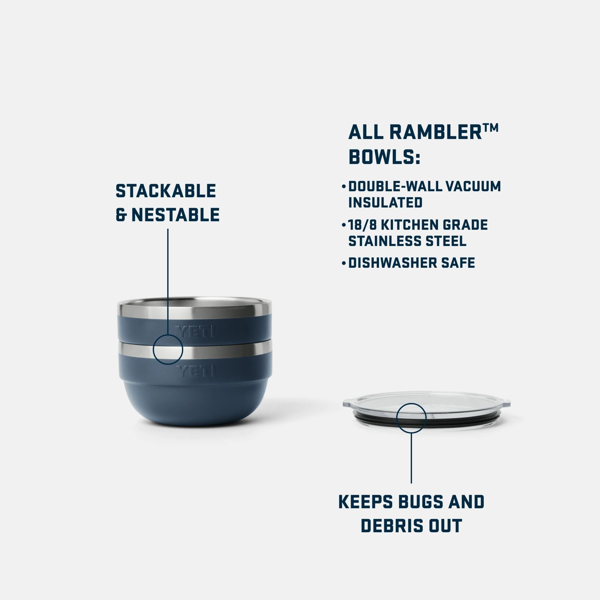 Rambler 1 QT Insulated Bowl - Preferred Pick